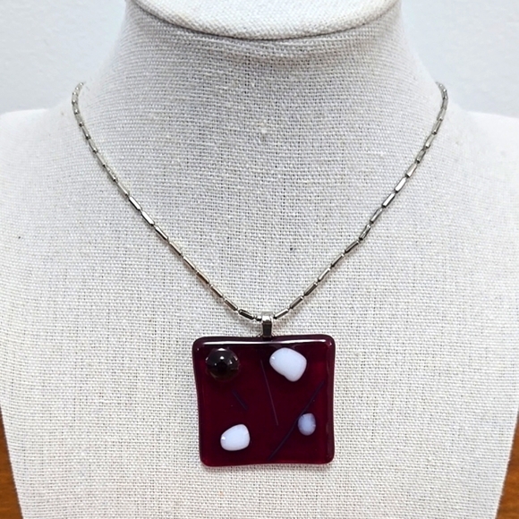 Source Unknown Jewelry - Fused Art Glsss Pendant Necklace